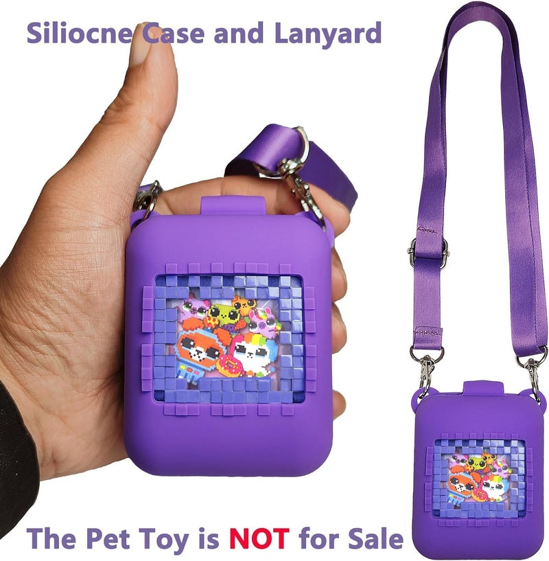 JCHPINE Silicone Cover Case for Bitzee Interactive Digital Pet and Case, Protective Skin Sleeve for Bitzee Virtual Electronic Pets Accessories (for Original 15 Animals) (Purple) - Image 2